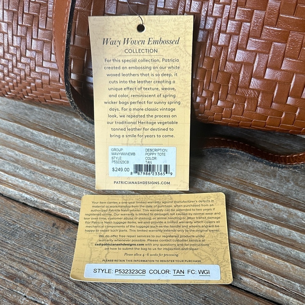 Patricia Nash Woven Leather Shoulder Bag in Warm Brown - Picture 9 of 10